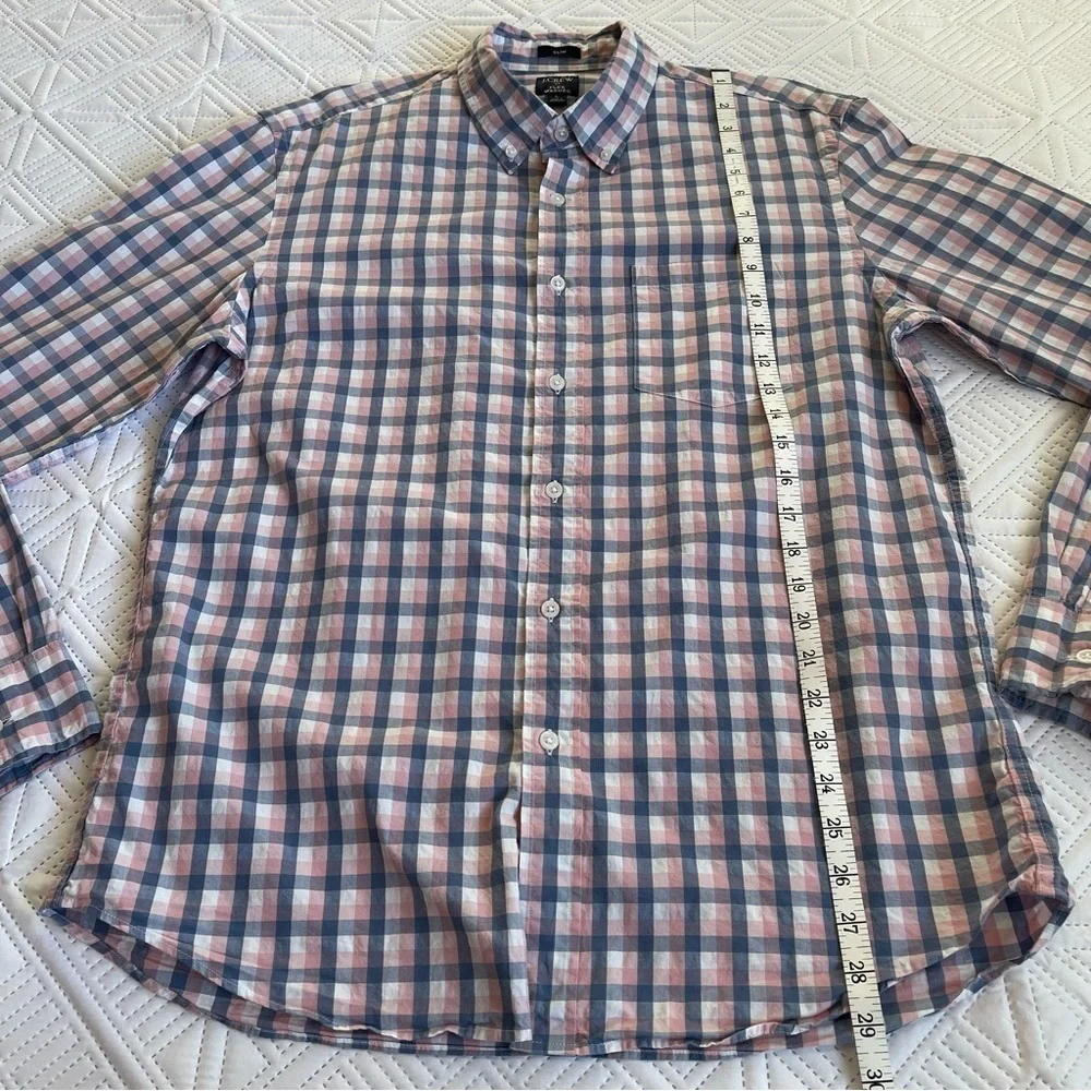 J. Crew Flex Washed Slim Fit Button Down Long Sleeve Shirt Size Large